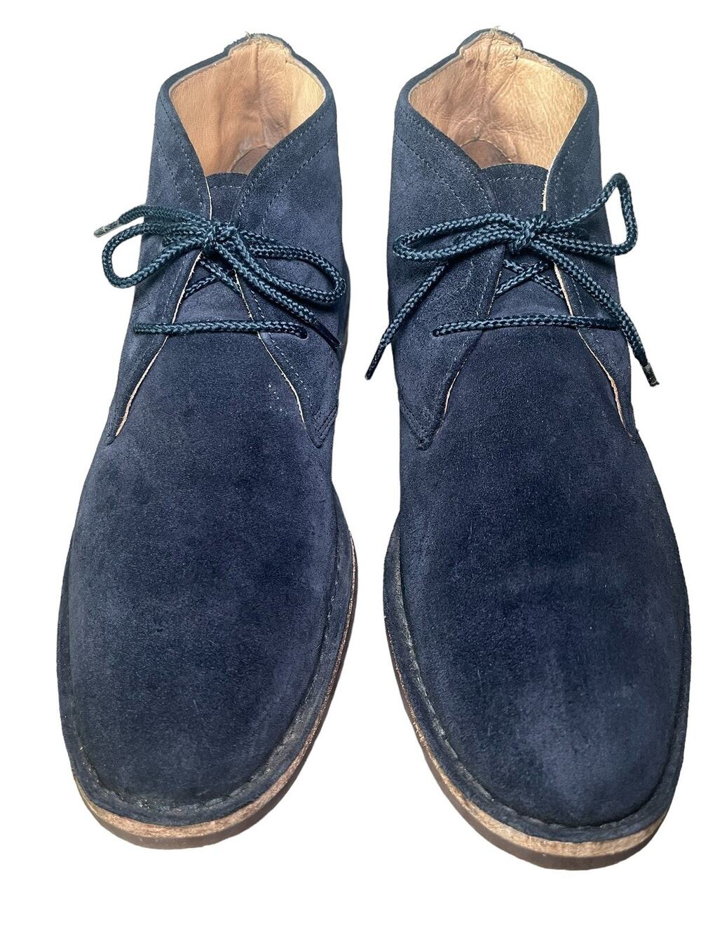 H. S. TRASK CHUKKA BOOT MEN'S SIZE 10M SUEDE LEATHER NAVY BLUE SHOES BOOTS
